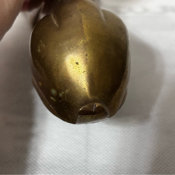 Brass Vintage Dog Figurine 7” Long Hollow FLAWED - Picture 5 of 10